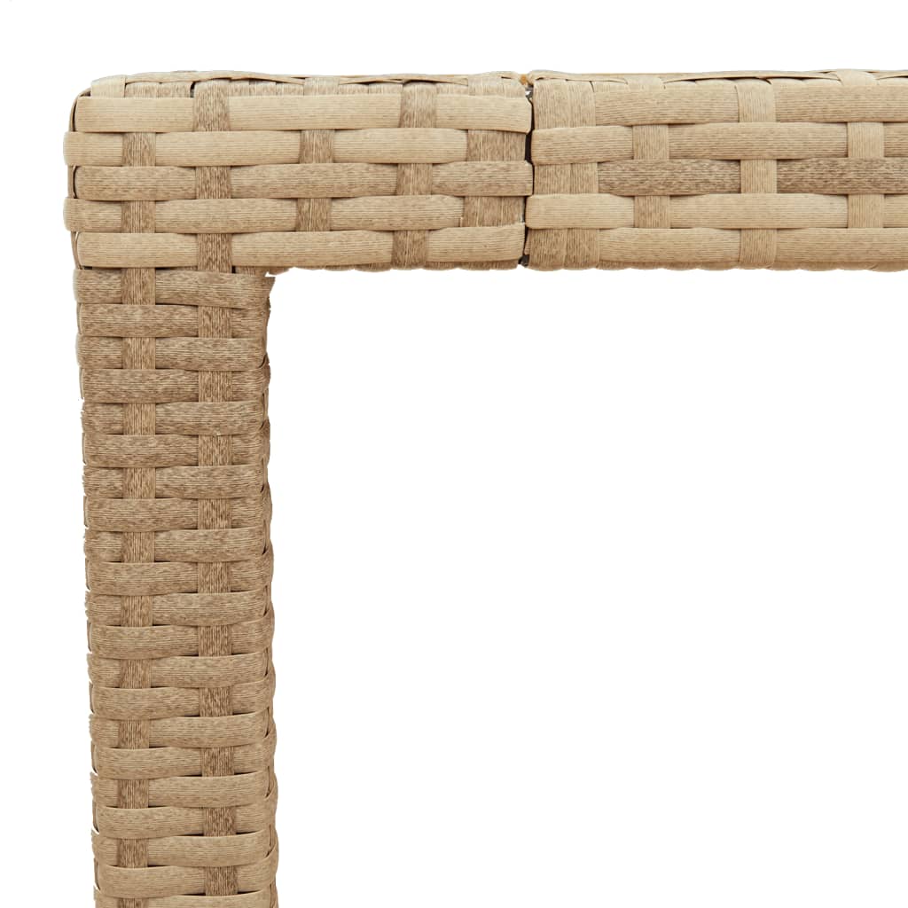 Garden Table Beige 150x90x75 cm Poly Rattan Acacia Wood