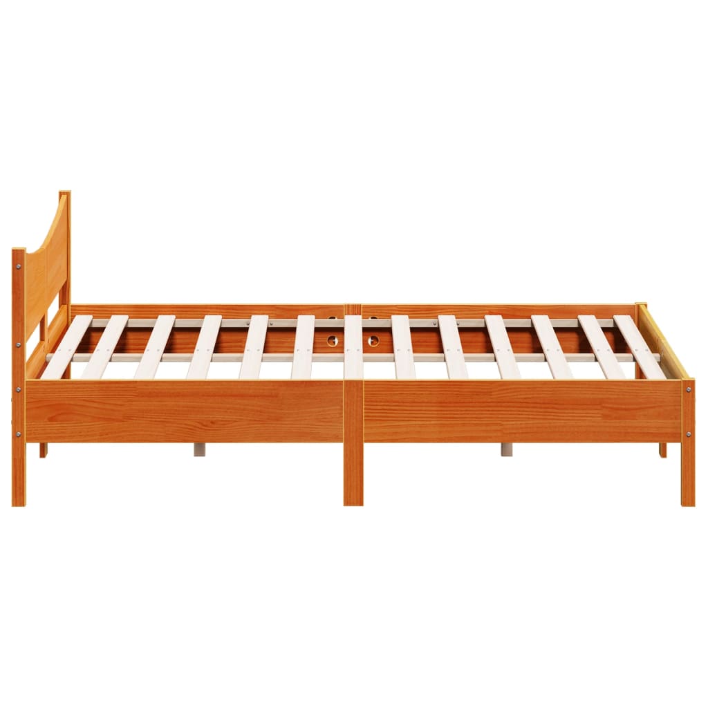 Bed Frame without Mattress Wax Brown 180x200 cm Super King Solid Wood Pine