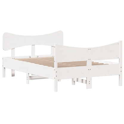 Bed Frame without Mattress White 120x200 cm Solid Wood Pine