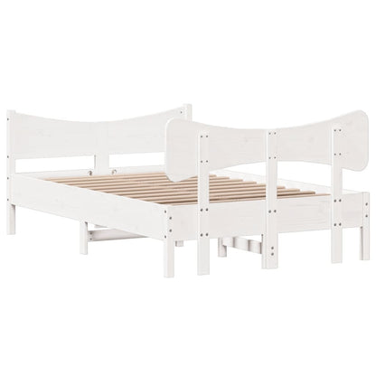 Bed Frame without Mattress White 120x200 cm Solid Wood Pine