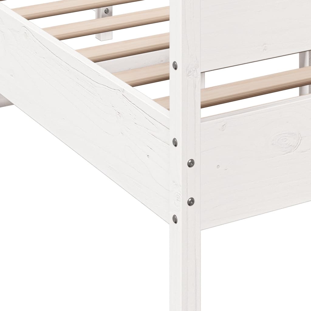 Bed Frame without Mattress White 120x200 cm Solid Wood Pine