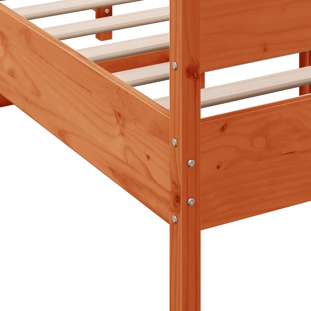 Bed Frame without Mattress Wax Brown 120x190 cm Small Double Solid Wood Pine
