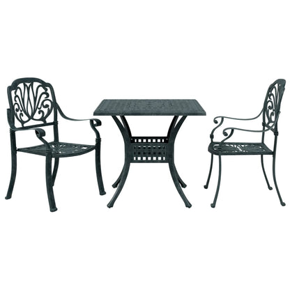 3 Piece Bistro Set Green Cast Aluminium