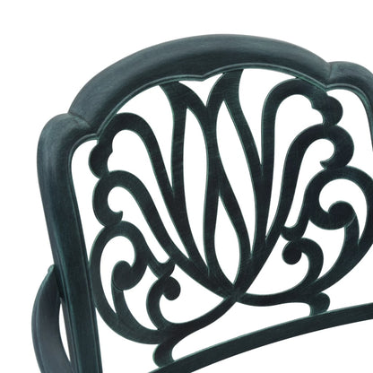 3 Piece Bistro Set Green Cast Aluminium