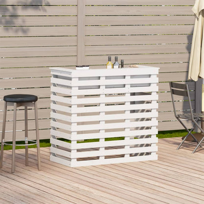 Outdoor Bar Table White 113.5x50x103 cm Solid Wood Pine