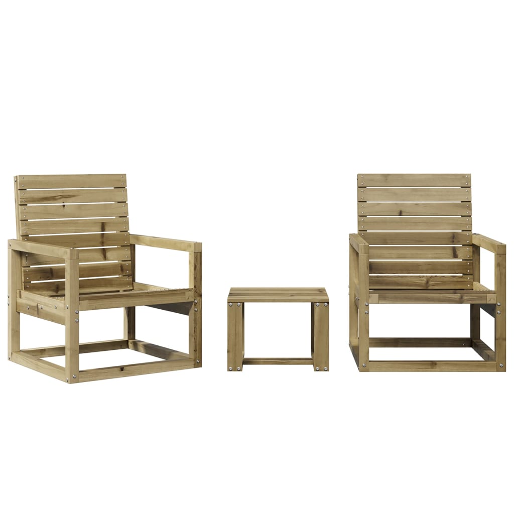 3 Piece Garden Lounge Set Impregnated Wood Pine