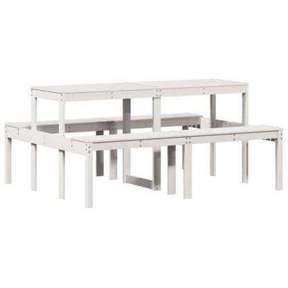 Picnic Table White 160x134x75 cm Solid Wood Pine