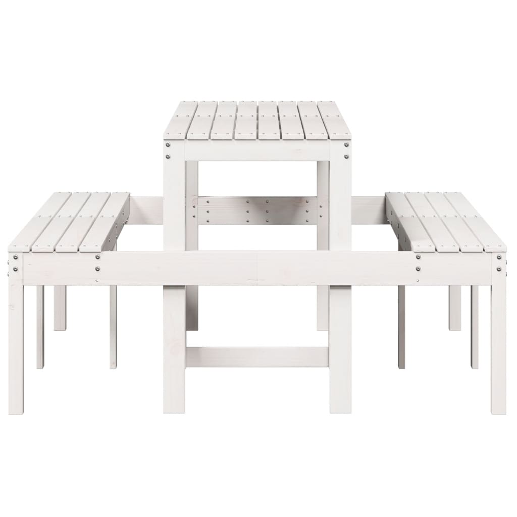 Picnic Table White 160x134x75 cm Solid Wood Pine