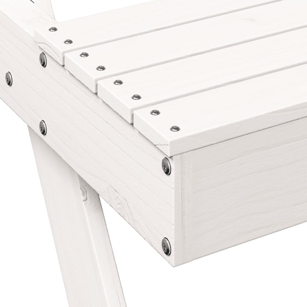 Picnic Table White 105x134x75 cm Solid Wood Pine