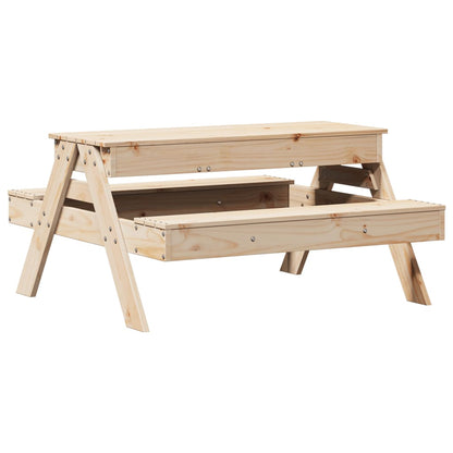 Picnic Table with Sandpit for Kids Solid Wood Pine