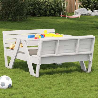 Picnic Table for Kids White 88x122x58 cm Solid Wood Pine