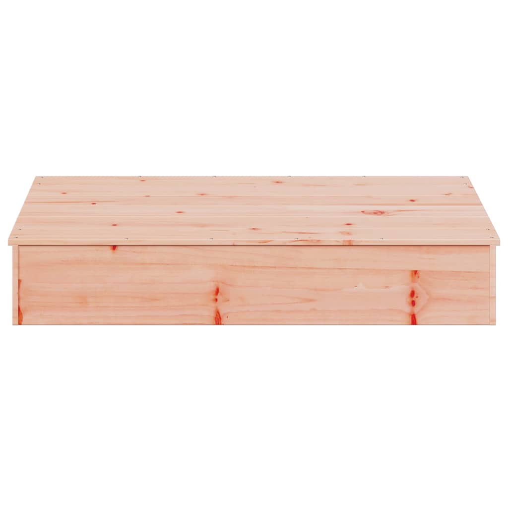 Sandpit with Cover 111x111x19.5 cm Solid Wood Douglas