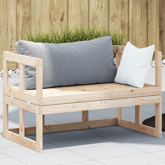 Garden Sofa Bench Extendable Solid Wood Pine