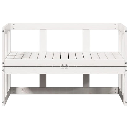 Garden Sofa Bench Extendable White Solid Wood Pine