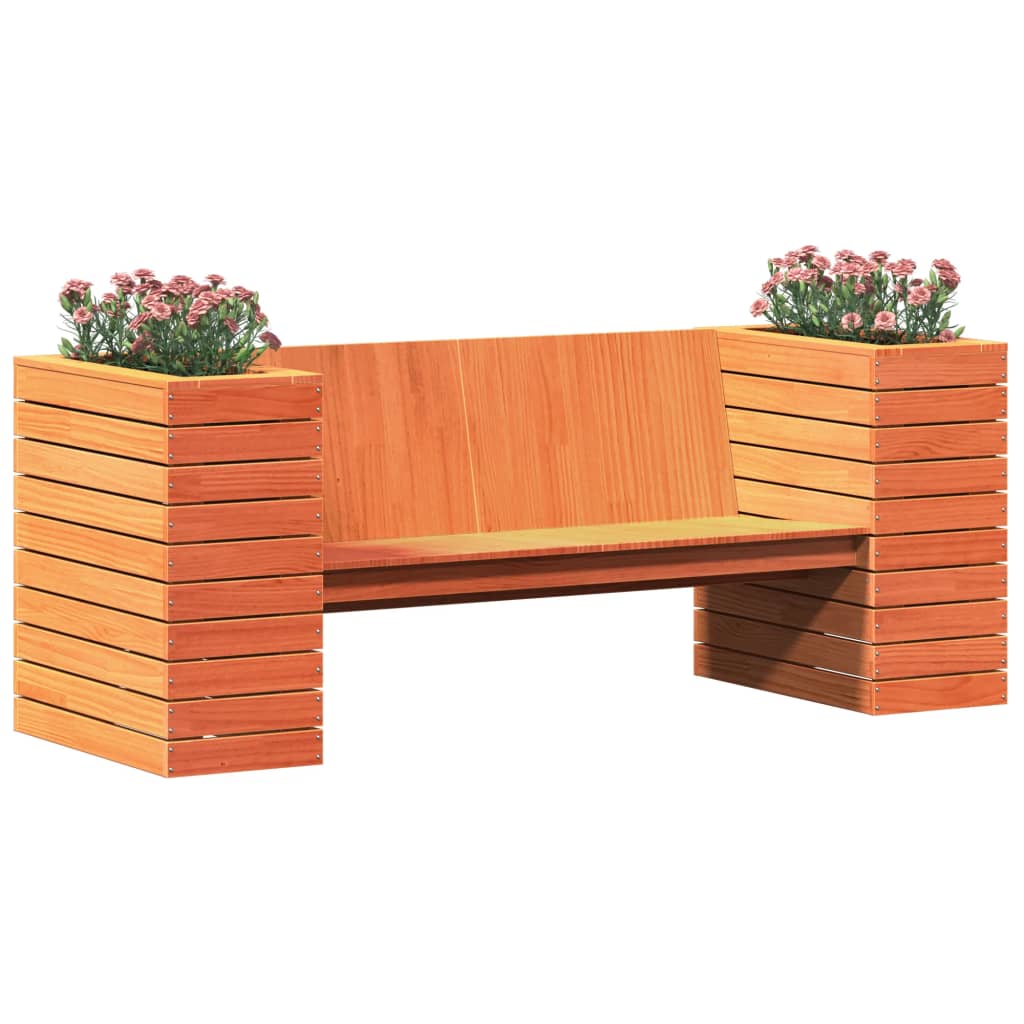 Planter Bench Wax Brown 167.5x60x65 cm Solid Wood Pine