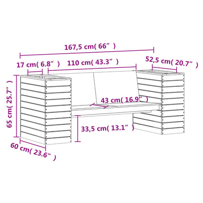 Planter Bench Wax Brown 167.5x60x65 cm Solid Wood Pine