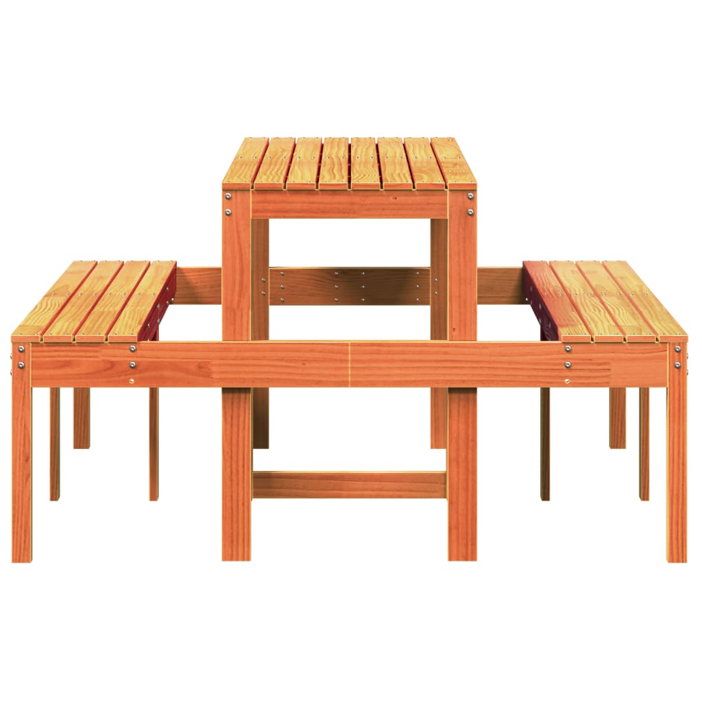 Picnic Table Wax Brown 160x134x75 cm Solid Wood Pine