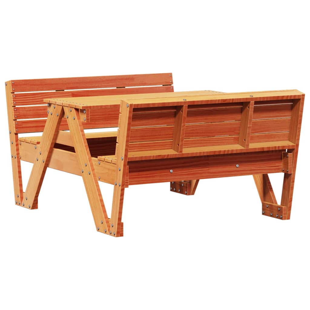 Picnic Table for Kids Wax Brown 88x122x58 cm Solid Wood Pine
