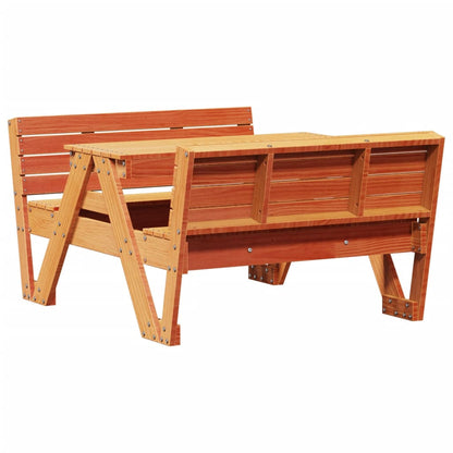 Picnic Table for Kids Wax Brown 88x122x58 cm Solid Wood Pine