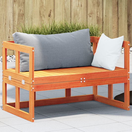 Garden Sofa Bench Extendable Wax Brown Solid Wood Pine