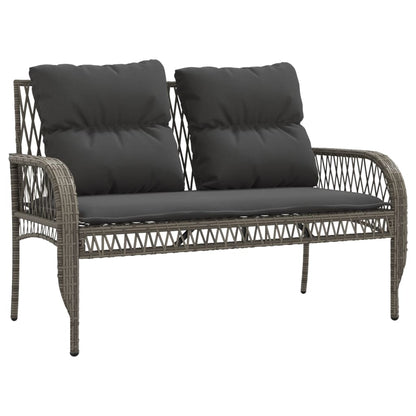 4 Piece Garden Sofa Set with Cushions Grey Poly Rattan