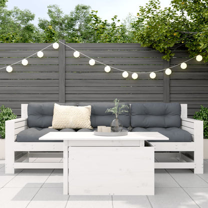 Garden Table White 100x50x75 cm Solid Wood Pine