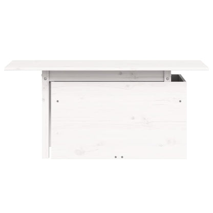 Garden Table White 100x50x75 cm Solid Wood Pine