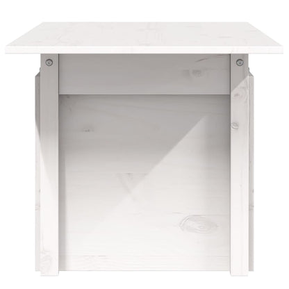 Garden Table White 100x50x75 cm Solid Wood Pine