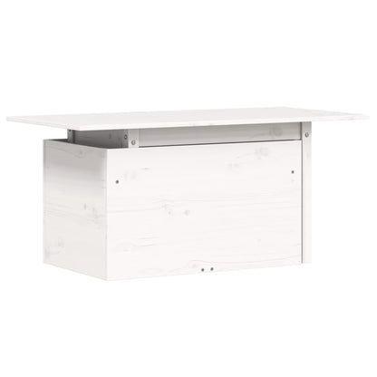 Garden Table White 100x50x75 cm Solid Wood Pine