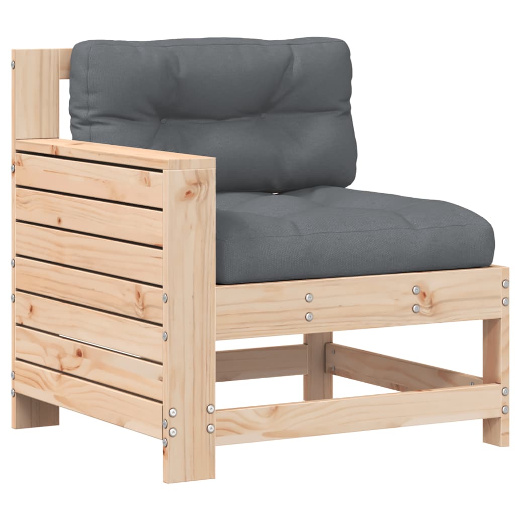 Garden Armrest Sofa with Cushion Solid Wood Pine