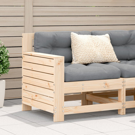 Garden Armrest Sofa with Cushion Solid Wood Pine