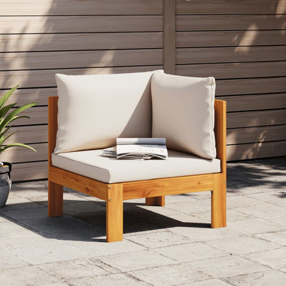 Garden Sofa Corner with Cushions Solid Wood Acacia