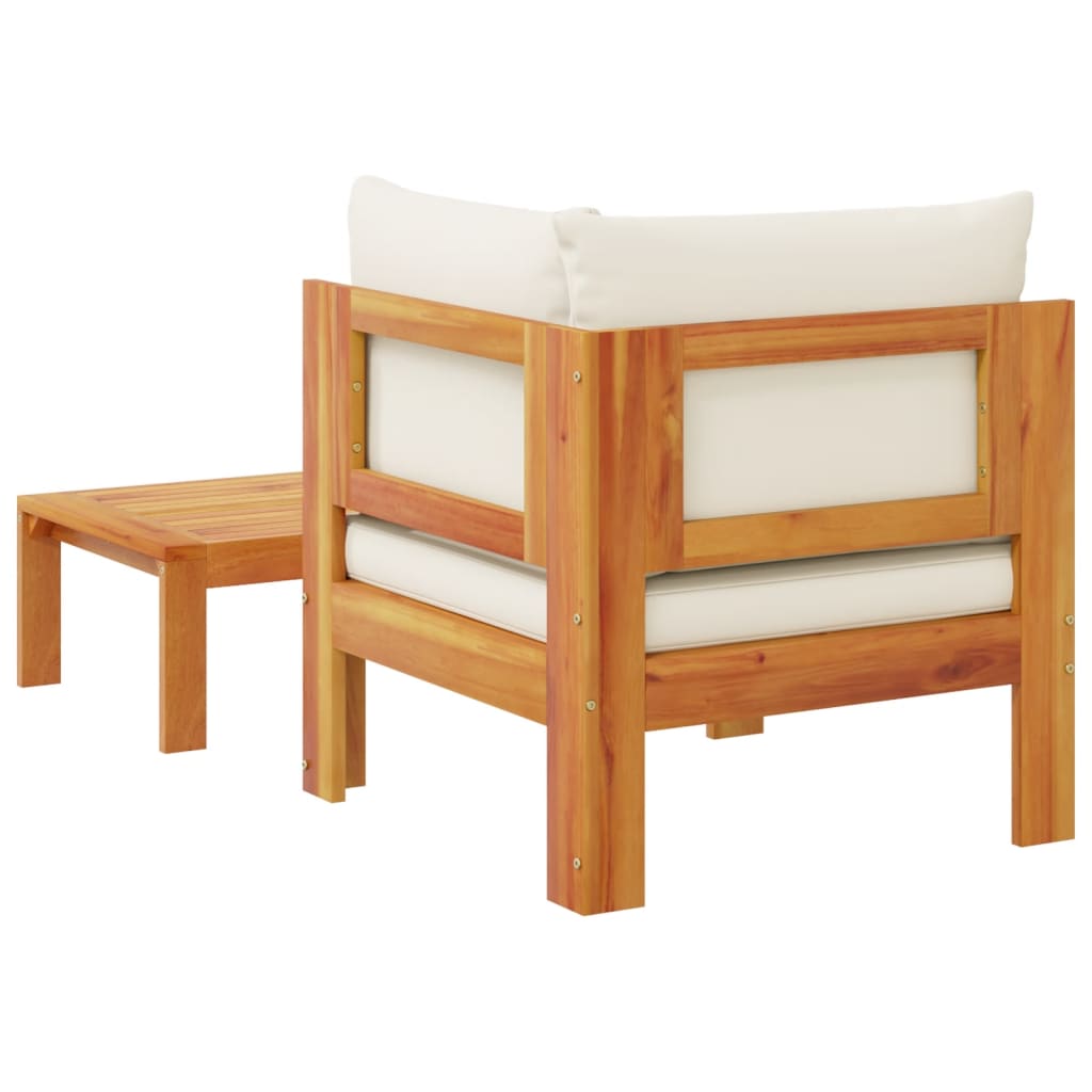2 Piece Garden Sofa Set with Cushions Solid Wood Acacia