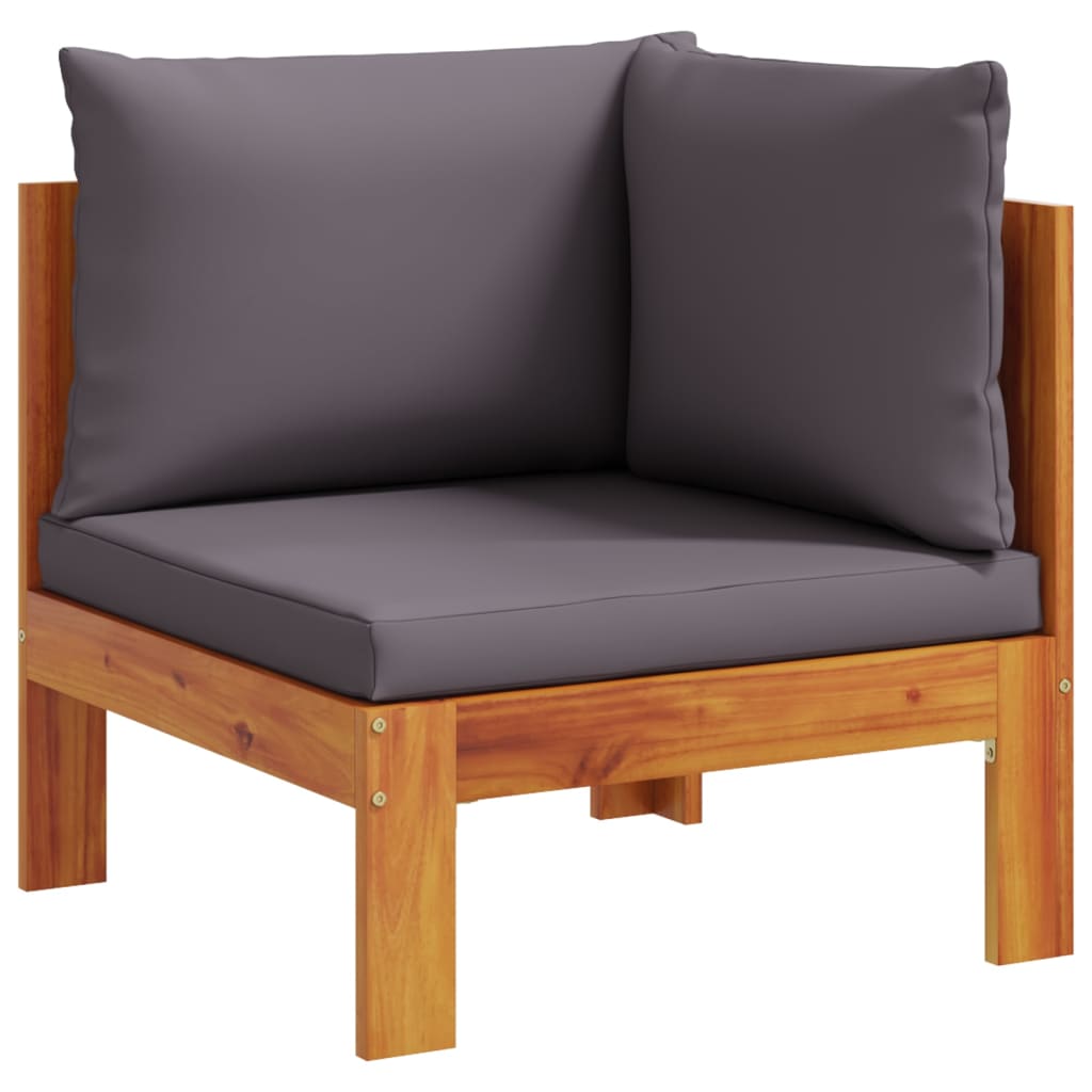 Garden Sofa Corner with Cushions Solid Wood Acacia