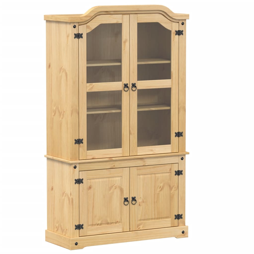 Glass Display Cabinet Corona 103.5x42x180 cm Solid Wood Pine