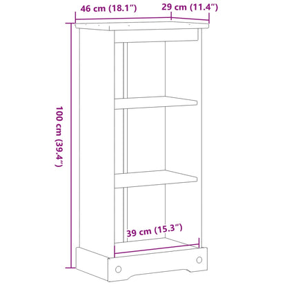 Bookcase Corona 46x29x100 cm Solid Wood Pine