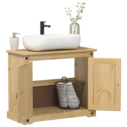 Bathroom Sink Cabinet Corona 73x33x60 cm Solid Wood Pine