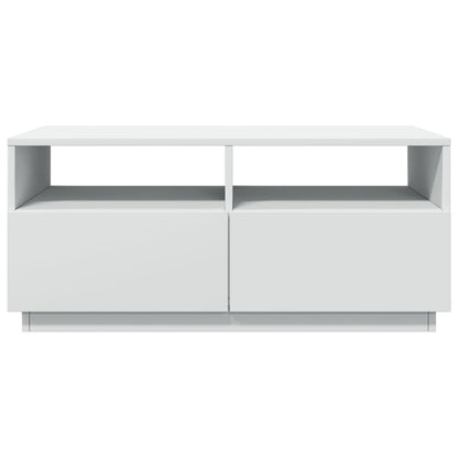 Coffee Table with LED Lights White 90x49x40 cm