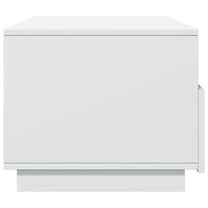 Coffee Table with LED Lights White 90x49x40 cm