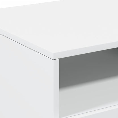 Coffee Table with LED Lights White 90x49x40 cm