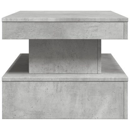 Coffee Table with LED Lights Concrete Grey 90x50x40 cm