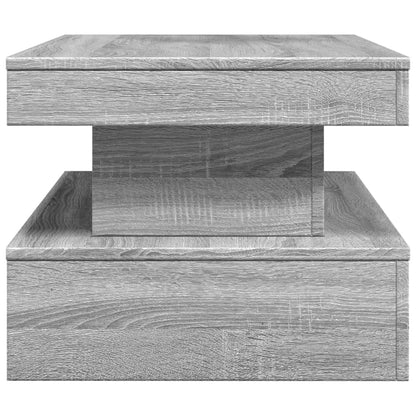 Coffee Table with LED Lights Grey Sonoma 90x50x40 cm