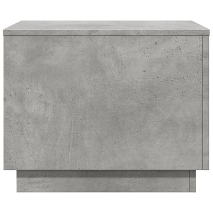Coffee Table with LED Lights Concrete Grey 50x50x40 cm