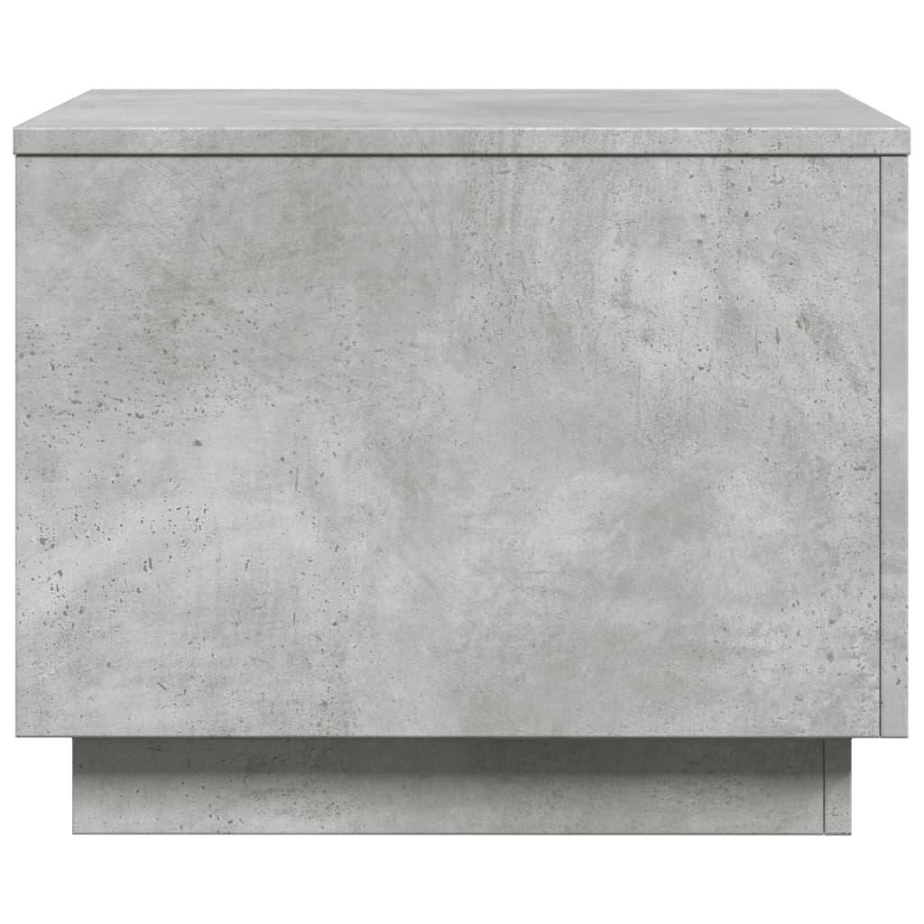Coffee Table with LED Lights Concrete Grey 50x50x40 cm