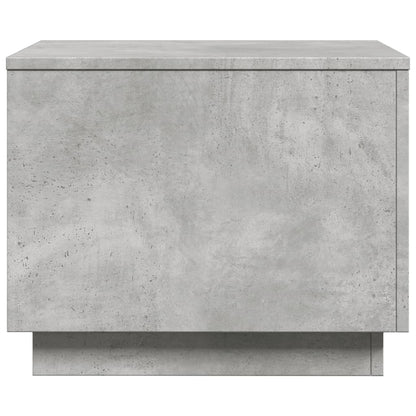 Coffee Table with LED Lights Concrete Grey 50x50x40 cm