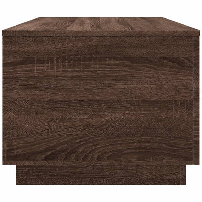 Coffee Table with LED Lights Brown Oak 90x50x40 cm