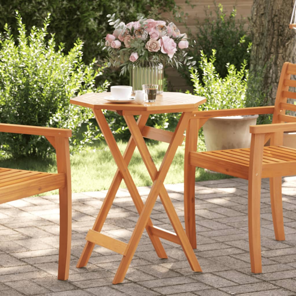 Folding Garden Table Ø60x75 cm Solid Wood Acacia