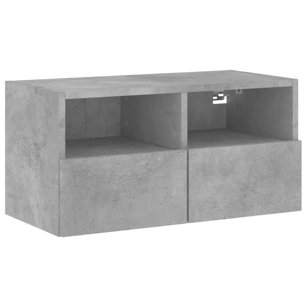 5 Piece TV Wall Units Concrete Grey Engineered Wood