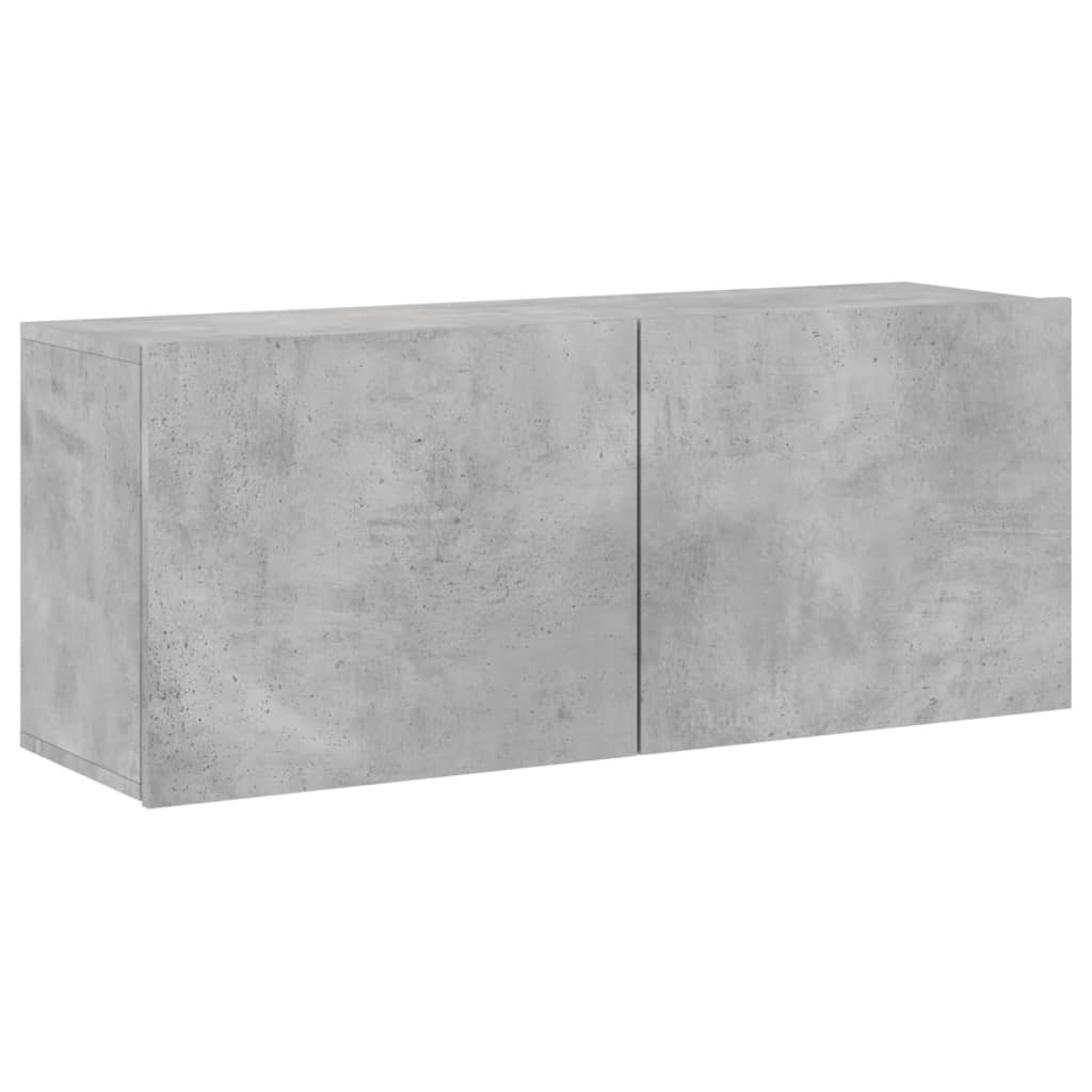 5 Piece TV Wall Cabinets Concrete Grey Engineered Wood