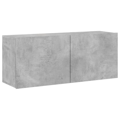 5 Piece TV Wall Cabinets Concrete Grey Engineered Wood